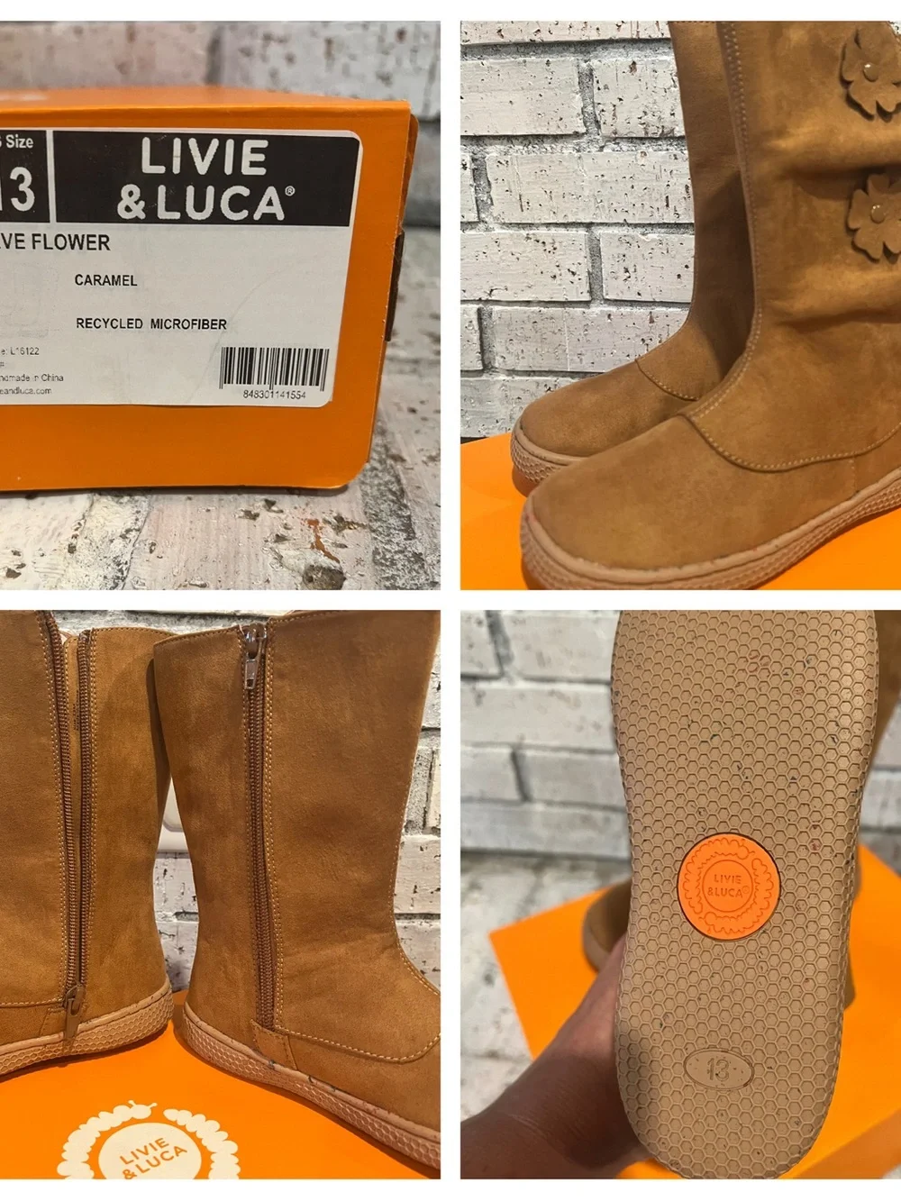 Livie & Luca Neve Flower Zip Up Boot New in Box Size 13 Girls